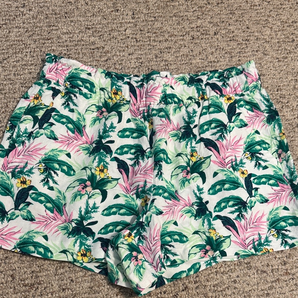 LOFT Tropical Print Women's Shorts - Green and Pink